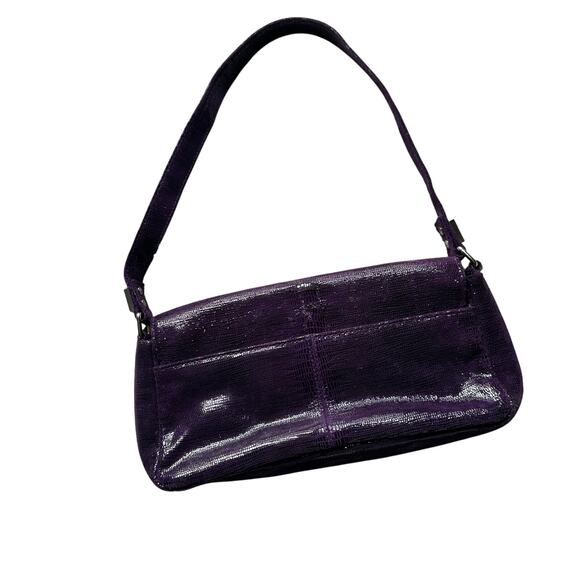 Wilson’s Pelle Studios Italian Leather Purple Purse Bag Holiday sparkle - Picture 4 of 8